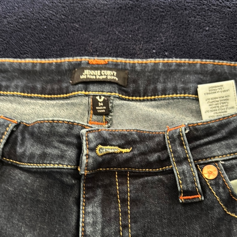Women’s True Religion Jenny Curvy Jeans 34 X 28 Skinny